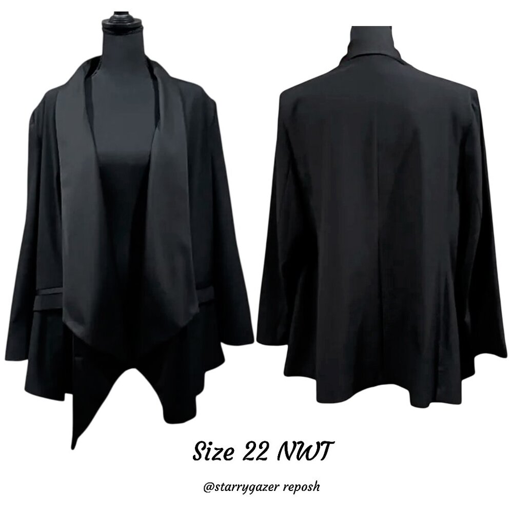LANE BRYANT ~ Tailored Stretch Drape Front Blazer Jacket ~ NWT Sizes 18 + 22 - Picture 12 of 15